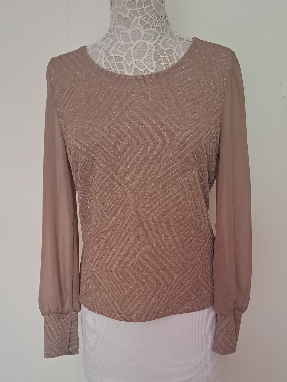Celine by Champion Women's Glitter Geometric Blouse